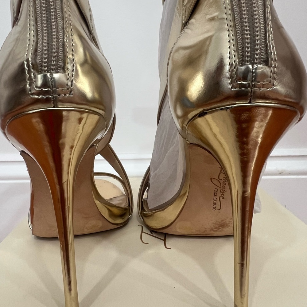 Vince Camuto Gold Stiletto Heels with Pointed Toe